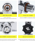 Universal Yoke And DIN Valve Adapter For 3500 PSI Scuba Tanks G3/4 14NPSM High Pressure Brass Converter close-up details