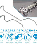 Rack Pinion Transfer Lines For 2007 Chevrolet Tahoe Suburban Avalanche And 2007 GMC Yukon And 2007 Cadillac Escalade With Male Fittings Hard Lines On Rack Replacement For Precise Steering, showing steel lines with fittings and steering rack.
