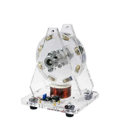 DIY Perpetual Motion Model Kit With Stable Electromagnetic Drive 24V, transparent frame showcasing electromagnetic engine components