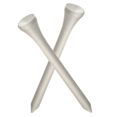 Two Premium White Bamboo Golf Tees 70mm Two And Three Quarters Inch Long Eco Friendly Pack Of 100 For Pro And Weekend Golfers