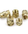 Brass Heat Set Threaded Inserts For Plastic And 3D Printing Eight Thirty Two Female Thread Size 0.25 Inch Length Knurled Grip