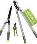 Three Piece Garden Pruning Tool Set With 28 Inch Lopper 23 Inch Hedge Shears And 8 Inch Bypass Pruner Beast Mode Heavy Duty Pro Grade