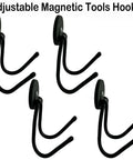 Four Pack Magnetic Garage Hooks Heavy Duty Tool Organizer Rack For Power Tools Garden Tools Hose Pegboard And Workshop