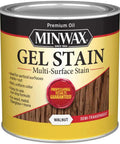 Twelve Pack Of One Quart Gel Stain In Rich Walnut Semi Transparent Non Drip Formula for wood, fiberglass, and metal finishes.