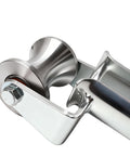 Close-up of Beefy 3 Inch Conduit Cable Puller Sheave for smooth wire installation with dual bearing structural support.