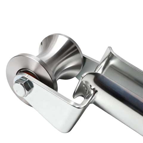 Close-up of Beefy 3 Inch Conduit Cable Puller Sheave for smooth wire installation with dual bearing structural support.
