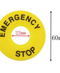 5 Pack Emergency Stop Ring Gasket For Push Button Switch, Yellow, 60mm Outer Diameter, 22mm Inner Diameter, durable plastic construction