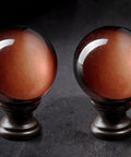 Dope Crystal Ball Lamp Finials With Bronze Finish Base, Tawny Glass, 2 Inch Tall, Threaded 1/4-27 Fits Standard Harp, Top Cap Decor