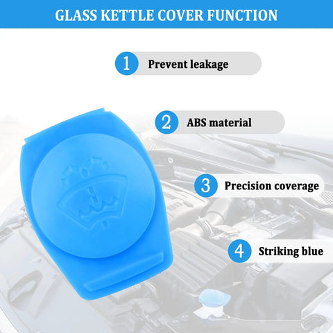 Easy Snap Fit Washer Fluid Cap OEM 3Q0955455 Direct Replacement for Volkswagen Atlas Jetta GTI 2019 2021 in blue ABS