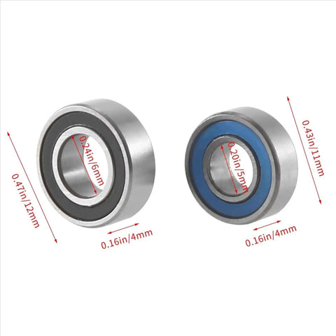 Close-up of bearings from 30Pcs Sealed Bearing Kit For 1 14 RC Hauler Grand Knight Upgrades Chrome Steel Bearings With Dual Rubber Seals