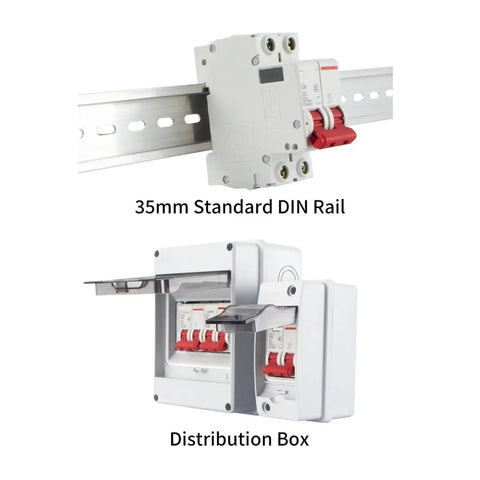 Heavy Duty Circuit Breaker with Killer Overload Protection and Rapid Short Circuit Cutoff on 35mm DIN Rail and Distribution Box.