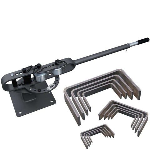Compact Bench Top Metal Bender With 7 Dies, Manual Flat Bar Bender, Pro Grade Heavy Duty Machine, 44 Inch Handle, YP-9