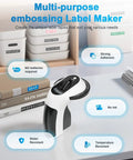 Retro Manual Embossing Label Maker Kit With 6 Color Tapes For Scrapbooks And Journals Old School Embosser Labeler showcased on desk
