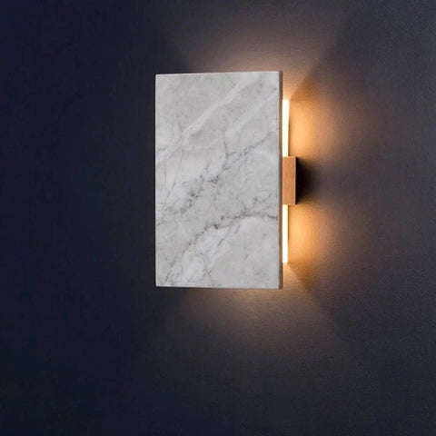 Glow Game Strong Modern LED Wall Sconce With Up And Down Light, Kickass Acrylic Design For Bedroom, Hallway, Bath Mirror, Living Room, Classy 10W Wall Lamp For Any Space on a dark wall.