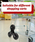 Heavy Duty Stair Climbing Wheel Replacement For Folding Shopping Trolleys And Material Transport Carts on shopping cart