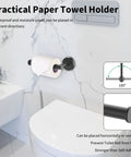 Matte Black 10 Piece Bathroom Hardware Set With 24 Inch Towel Bar 18 Inch Towel Rack Robe Hook And Toilet Paper Holder For Wall Mounted Easy Install Sleek Stainless Steel Accessories showing toilet paper holder mounted on wall.