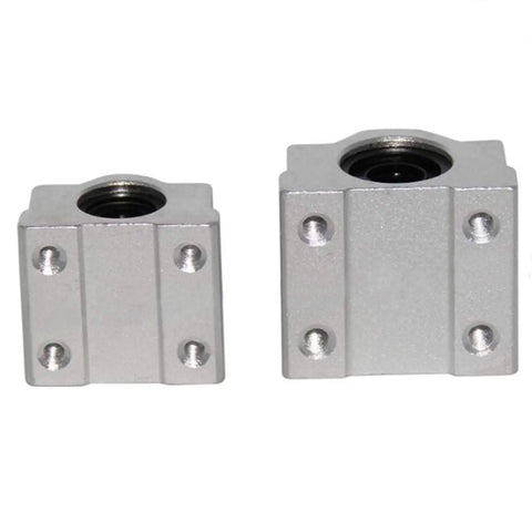 Four Pack Linear Motion Bearing Slides SCS8UU For CNC Machines And 3D Printers SCS6UU To SCS25UU Range on white background