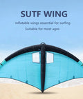 Inflatable Wing Surf Kite For Wind Wing Foiling And Kitesurfing, Easy Carry With Storage Bag, beach view, blue sky background