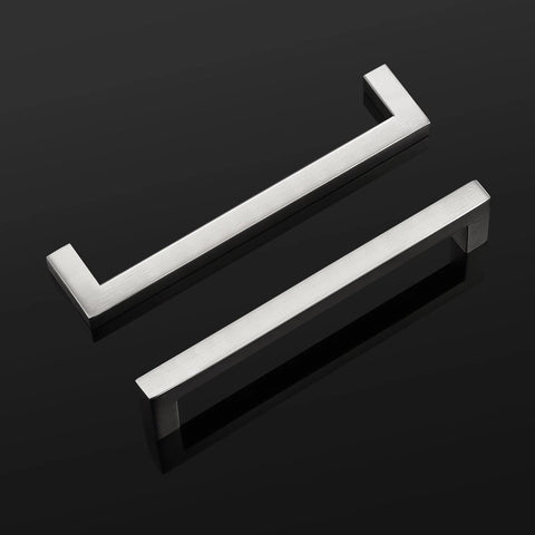 30 Pack Brushed Nickel Stainless Steel Kitchen Cabinet Pulls With Square Corner Bar Handles 5 Inch Hole Centers