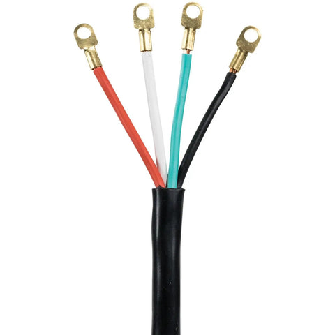 30 Amp Dryer Power Cord 4 Prong With Copper Eyelet Connectors 5 Foot Length Color Coded Wires UL Listed Strain Relief Clamp Included
