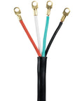 Heavy Duty 30 Amp Dryer Power Cord With Four Prong Plug, 10 Foot Copper Wire, Four Color Coded Eyelet Connectors, Durable Appliance Cable For Dryers And Electric Appliances, ISO 9002 Certified