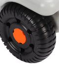 Wheel detail of 25L Portable RV Waste Tote Tank Made From HDPE, Heavy Duty Holding Tank For Boat Camping Travel Trailer Use