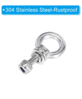 Premium Heavy Duty M3 x 9mm Lifting Shoulder Eye Bolt Set 304 Stainless Steel showing single bolt with nut and eye.