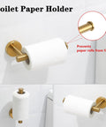 Brushed Gold Stainless Steel Bathroom Hardware Set With Hand Towel Ring, Toilet Paper Holder, And Two Robe Towel Hooks, Dope Modern Look