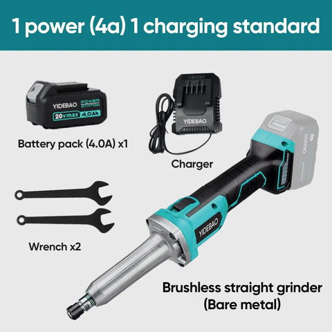 Beast Mode 20V Max Die Grinder Kit with brushless straight grinder, 4Ah battery, charger, and wrenches for cutting, grinding.