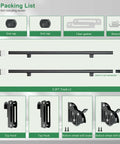 Components of 6.6Ft Telescopic Hook On Sliding Library Ladder Hardware With Bottom Wheel And Brake for smooth mobility display.