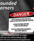 12 By 8 Inch Aluminum Danger Sign For Multiple Power Supply Warning Rugged Built Tough Metal Plaque With Bold Color Graphics For Indoor Outdoor Use Ideal Electrical Safety Message On Industrial Installations. rounded corner danger sign