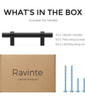 30 Pack Matte Black 5 Inch Cabinet Pulls With Square Base For Kitchen Cabinets And Cupboards, box with screws and handles