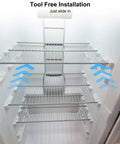 Premium Replacement Freezer Wire Shelf Compatible With Whirlpool Appliances 24 X 16 Inches showing tool-free installation in freezer.
