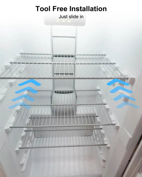 Premium Replacement Freezer Wire Shelf Compatible With Whirlpool Appliances 24 X 16 Inches showing tool-free installation in freezer.