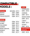 Compatibility list for Universal Transmission Fluid Dipstick Tool For 42RLE NAG1 45RFE 62TE Transmissions with car models.