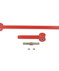 Beefed Up Adjustable Rear Panhard Track Bar For Rock Solid Wheel Alignment Smooth Quiet Ride Heavy Duty Bushing Lubrication For Off Road And Street Performance red steel bar and hardware