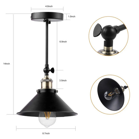 Dope Industrial Vintage Black Wall Sconces Set Of 3 Hardwired With Adjustable Heads For Living Room Bedroom Hallway Indoor Decor Bronze And Black Finish E26 Bulbs Not Included, detailed measurements and design features shown.