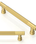 10 Pack Brushed Gold Knurled Cabinet Pulls 5 Inch 128mm Ideal For Kitchen Cabinets And Drawers Durable Metal Hardware