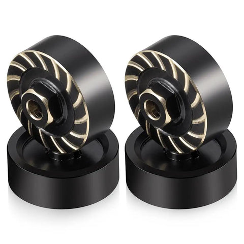 Beefy Brass RC Wheel Weights Set 68g Each 4 Piece Upgrade Kit For 1 By 18 Scale TRX4M Bronco Defender K10 F150 RC Crawlers