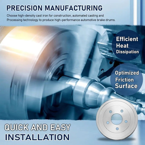 Precision manufacturing process for Heavy Duty Rear Brake Drum Replacement Built Tough For Killer Stopping Power And Rock Solid Durability On Your Scion IQ.