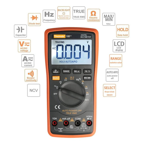 Ranging Digital Multimeter TRMS 6000 With Battery Clips And Test Leads Built For Real World DIY Voltage Checks On AC DC Current Resistance