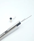 Close-up of Heavy Duty 0.7Mm Mechanical Pencil Two Pack with lead and eraser, stainless steel barrel for smooth writing.