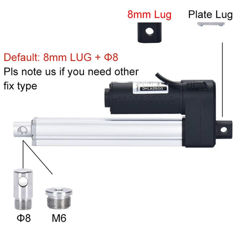 Pro Grade 24V Electric Linear Actuator Featuring A Rock Solid Telescopic Rod And Hassle Free Straight Line Motion with 8mm and Φ8 connectors.