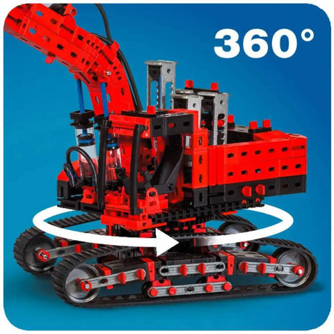Pro Hydraulic Model Building Kit With 500 Pieces And Five Model Options For Realistic Hydraulic Learning And Hands On Build Sessions For Students And Makers, 360° crawler model