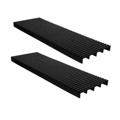 Two Pack Pro Grade Antistatic Bar Rack With Split Tray Lid for PCB Storage, ESD Tray Organizer, black color, shown in two pieces