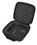 Open Grab And Go FPV Transmitter Bag For RC Controllers And Drones Carry Case Fits with foam padding and interior dimensions labeled.