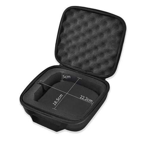 Open Grab And Go FPV Transmitter Bag For RC Controllers And Drones Carry Case Fits with foam padding and interior dimensions labeled.
