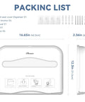 Wall Mounted Toilet Seat Cover Dispenser With No Drill Installation Half Fold Holder dimensions and installation kit