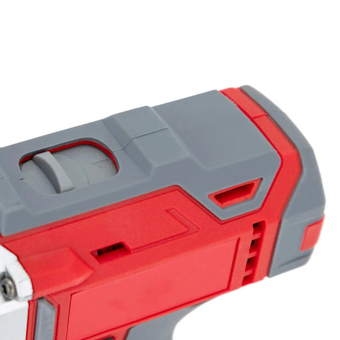 Close-up of Go-To 21V Cordless Metal Shears control panel showing speed settings and durable casing design.
