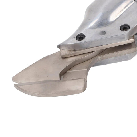 Close-up of Heavy Duty Brushless Cordless Electric Scissors 300Nm Torsion Power Metal Shear Cutter blade for metal cutting.